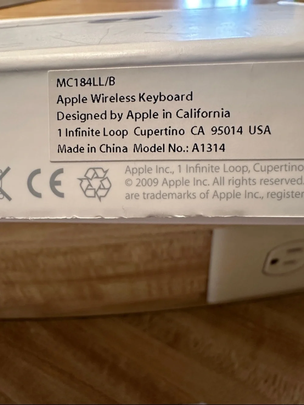 Apple A1314 Wireless Bluetooth Aluminum Keyboard - Silver